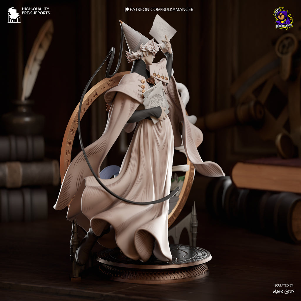 Mystic Wizard Mentor Resin Statue – Magical Fantasy Mage Figure – Model Kit – High Detail Collectible