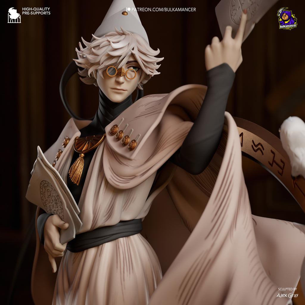 Mystic Wizard Mentor Resin Statue – Magical Fantasy Mage Figure – Model Kit – High Detail Collectible
