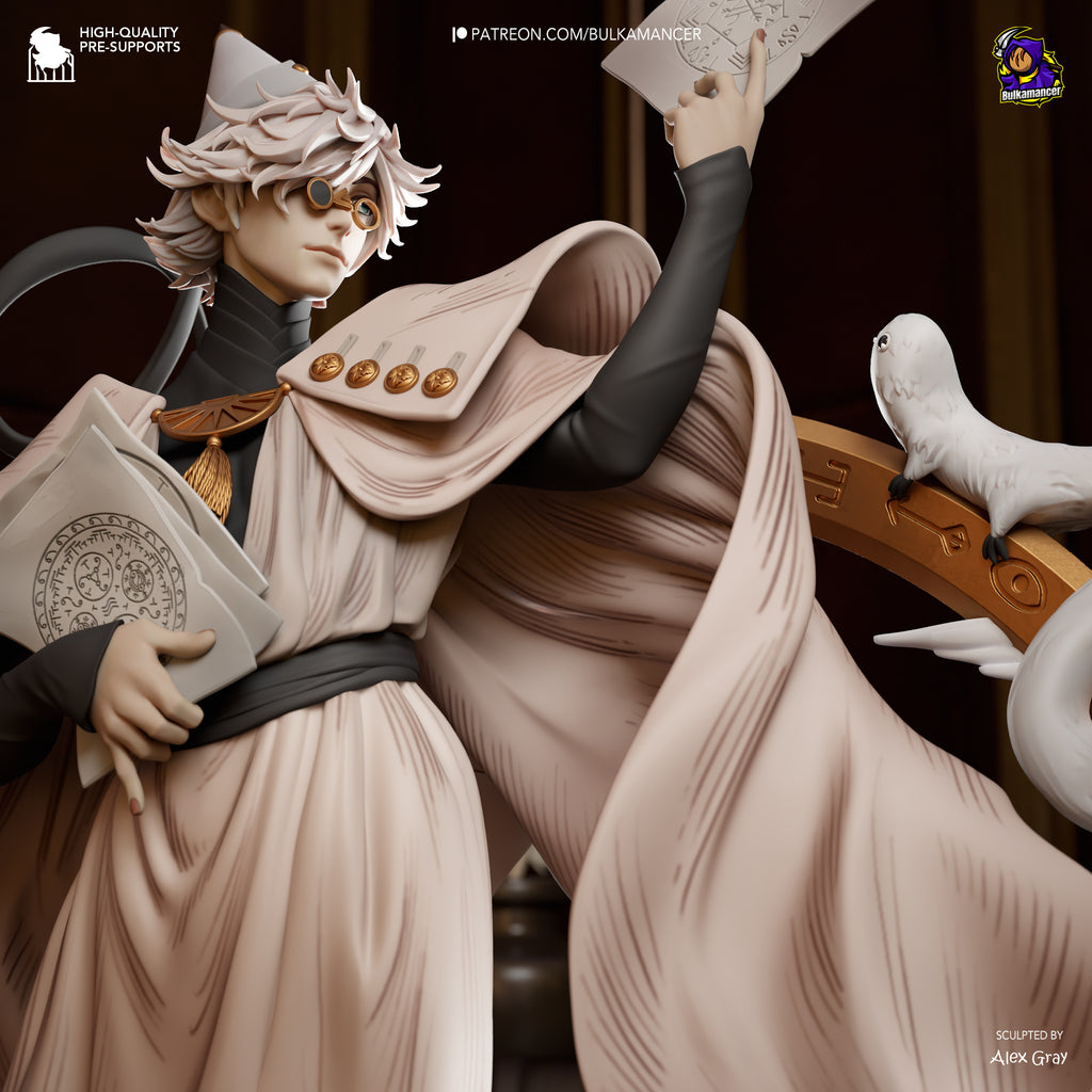 Mystic Wizard Mentor Resin Statue – Magical Fantasy Mage Figure – Model Kit – High Detail Collectible