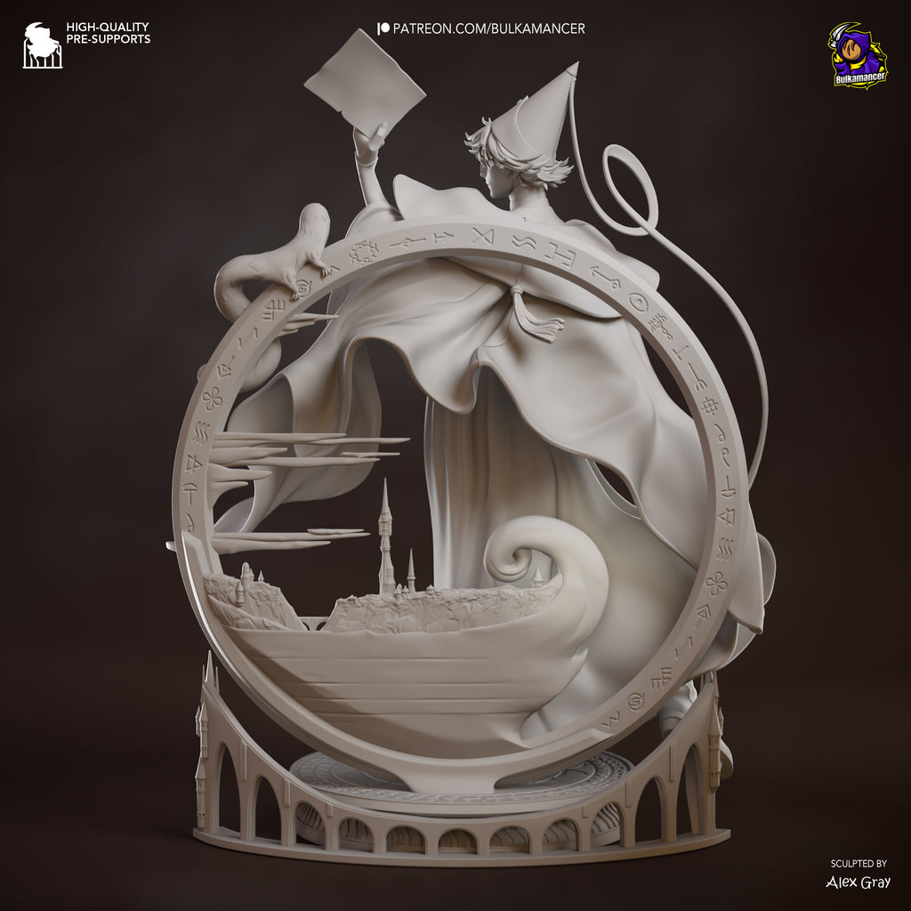 Mystic Wizard Mentor Resin Statue – Magical Fantasy Mage Figure – Model Kit – High Detail Collectible