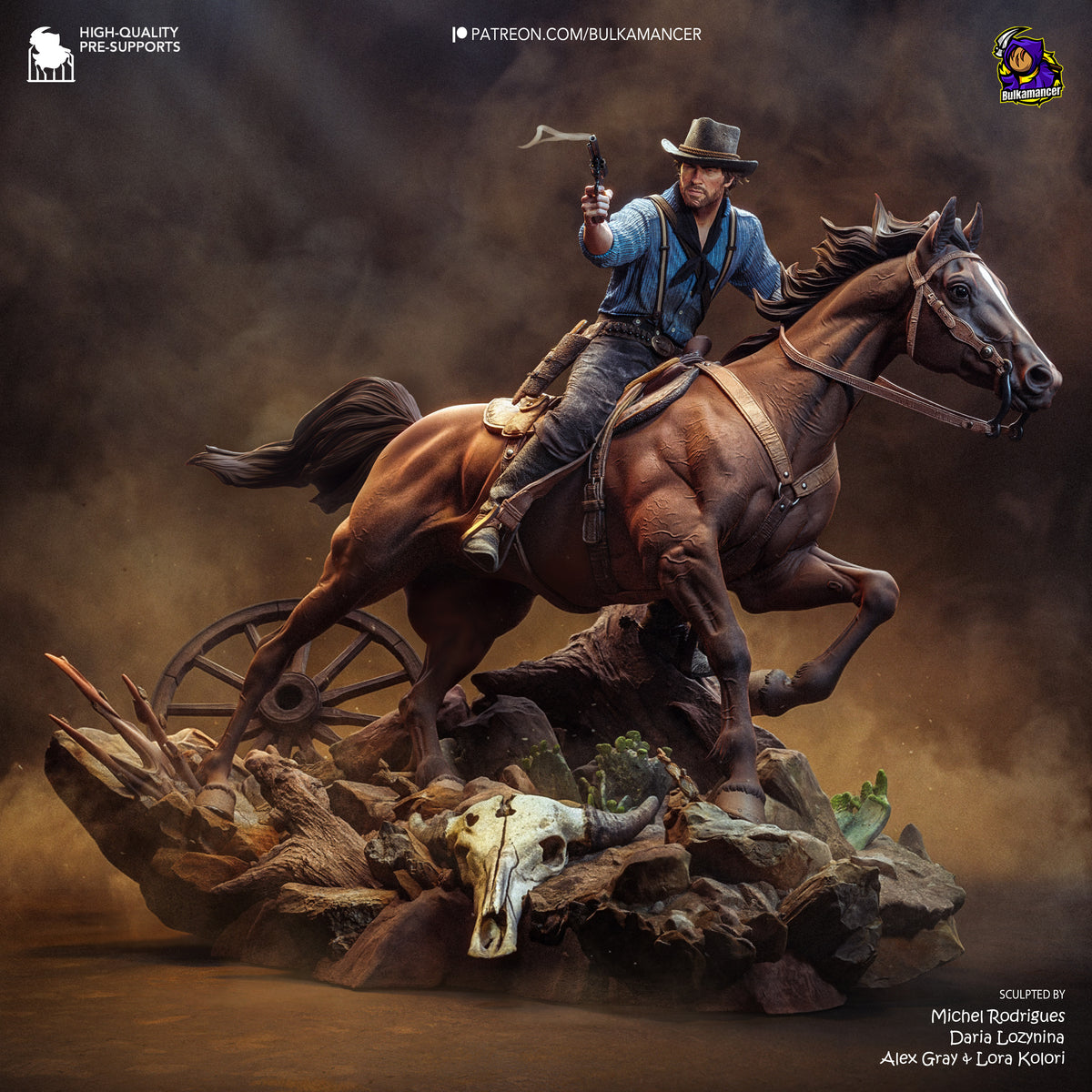 Wild West Outlaw Resin Statue – Rugged Cowboy Gunslinger Figure – Model Kit
