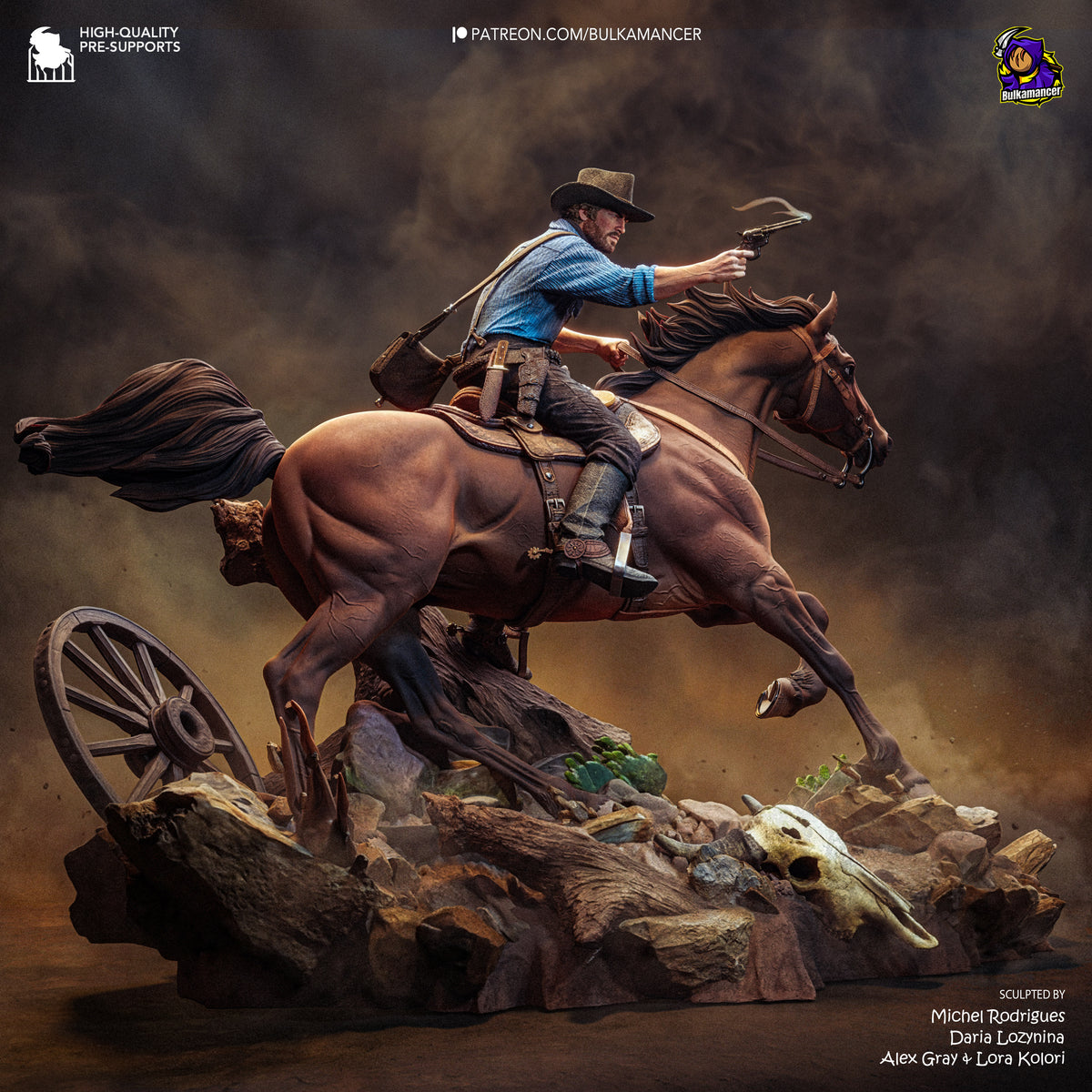 Wild West Outlaw Resin Statue – Rugged Cowboy Gunslinger Figure – Model Kit