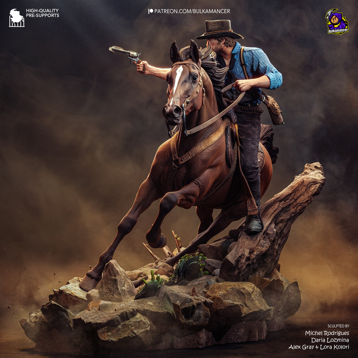 Wild West Outlaw Resin Statue – Rugged Cowboy Gunslinger Figure – Model Kit