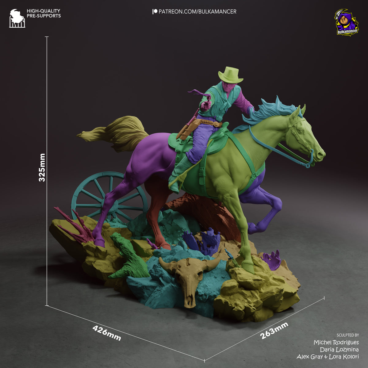 Wild West Outlaw Resin Statue – Rugged Cowboy Gunslinger Figure – Model Kit