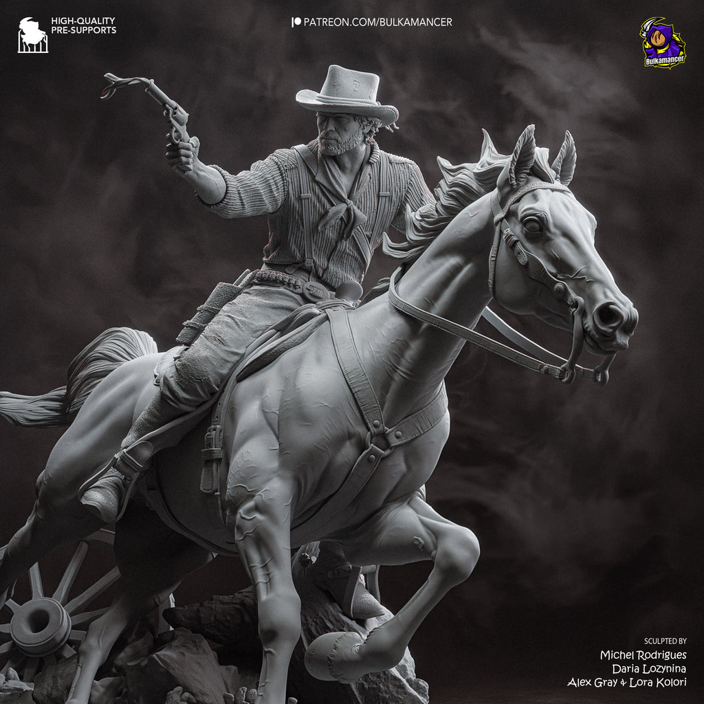 Wild West Outlaw Resin Statue – Rugged Cowboy Gunslinger Figure – Model Kit
