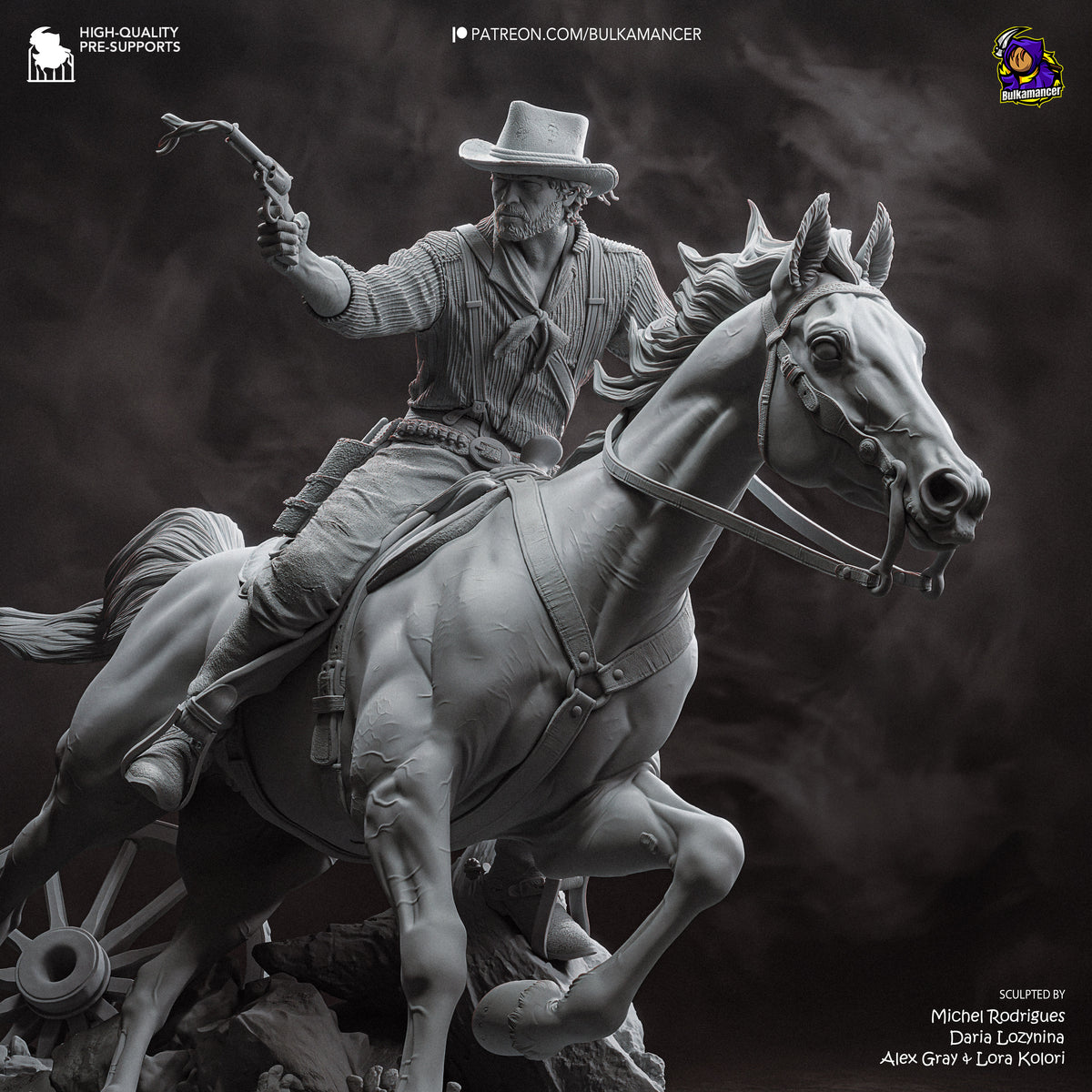 Wild West Outlaw Resin Statue – Rugged Cowboy Gunslinger Figure – Model Kit