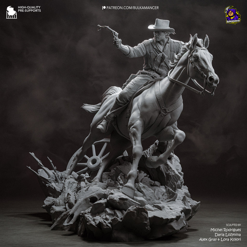 Wild West Outlaw Resin Statue – Rugged Cowboy Gunslinger Figure – Model Kit