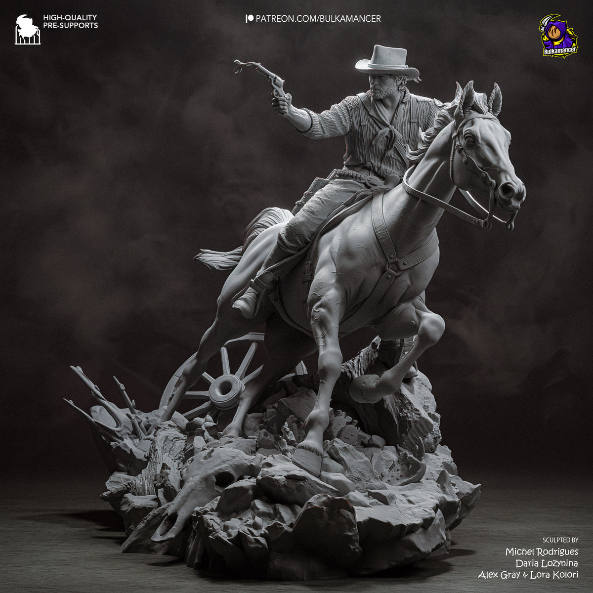 Wild West Outlaw Resin Statue – Rugged Cowboy Gunslinger Figure – Model Kit