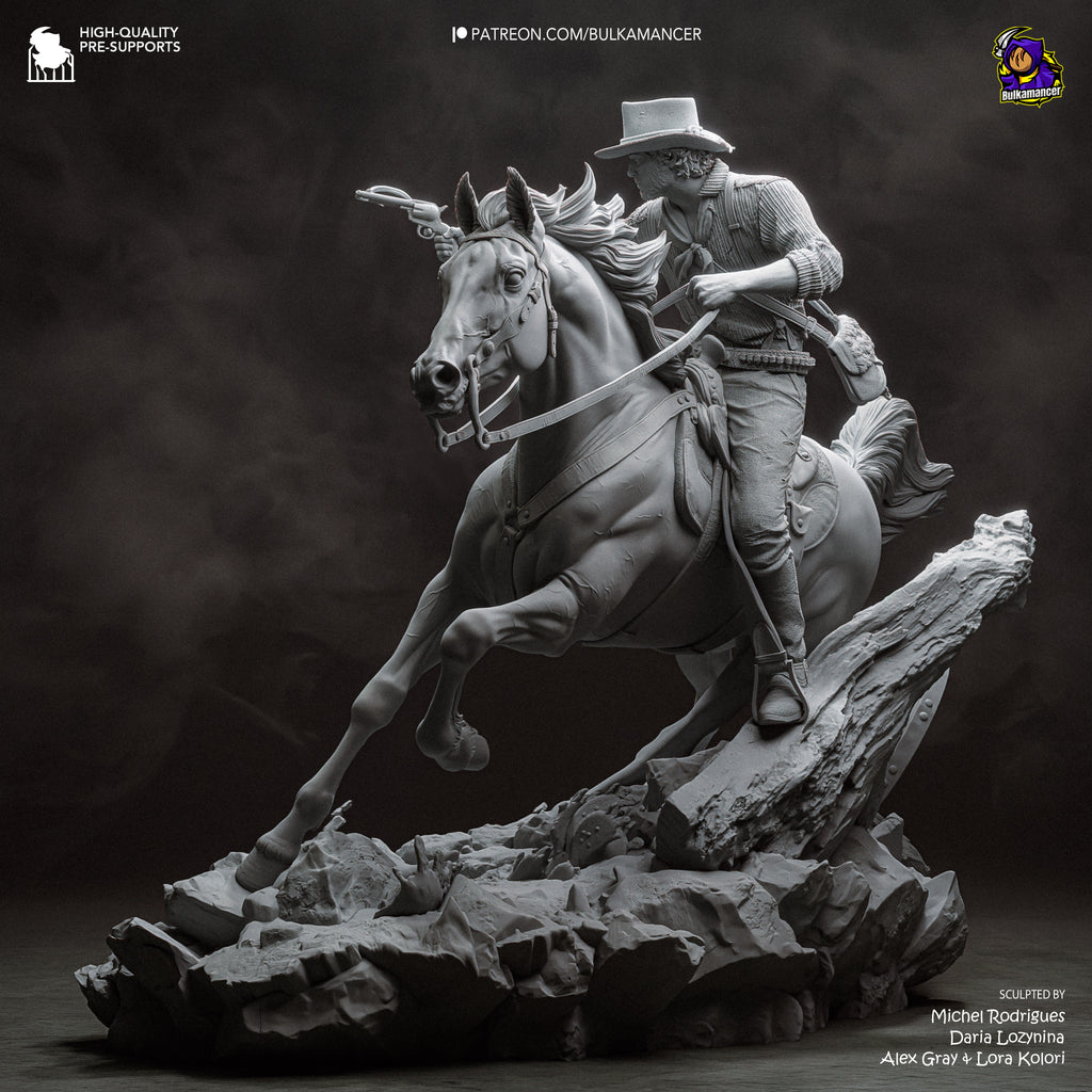 Wild West Outlaw Resin Statue – Rugged Cowboy Gunslinger Figure – Model Kit