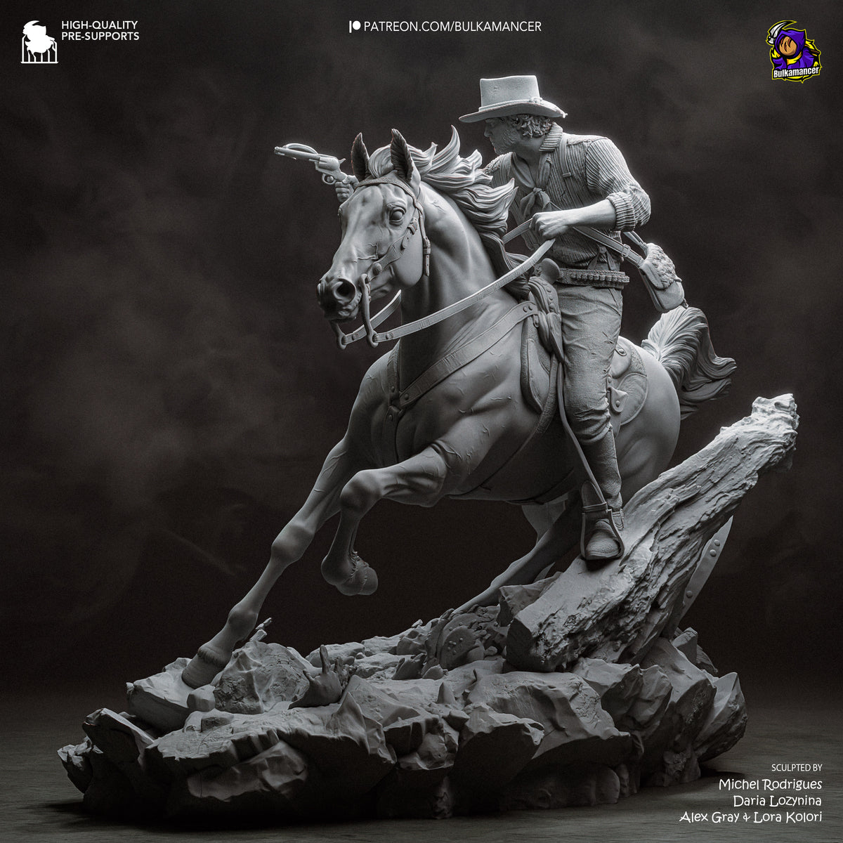 Wild West Outlaw Resin Statue – Rugged Cowboy Gunslinger Figure – Model Kit
