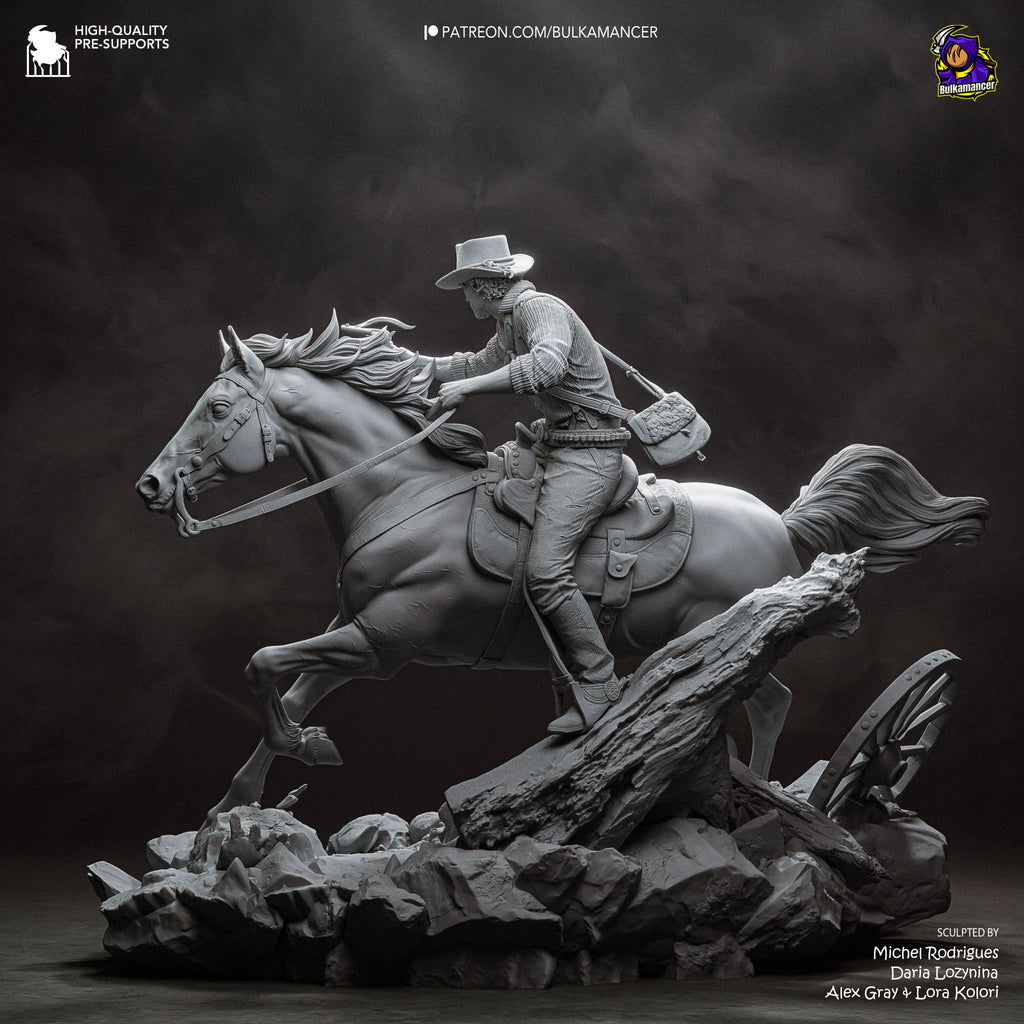 Wild West Outlaw Resin Statue – Rugged Cowboy Gunslinger Figure – Model Kit