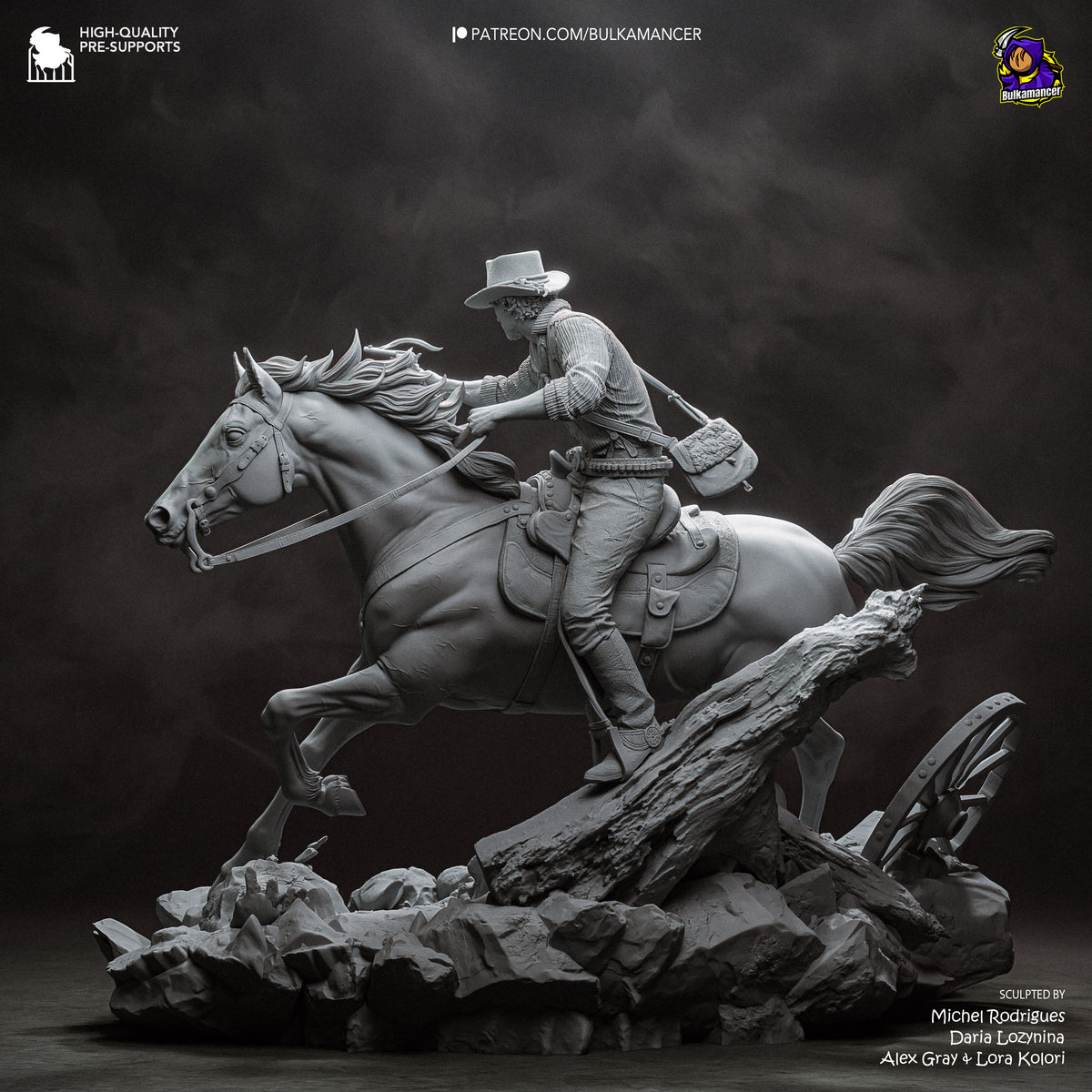Wild West Outlaw Resin Statue – Rugged Cowboy Gunslinger Figure – Model Kit