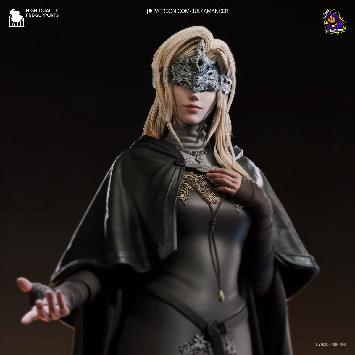 Hooded Shrine Maiden Resin Statue – Dark Fantasy Priestess Figure – Model Kit