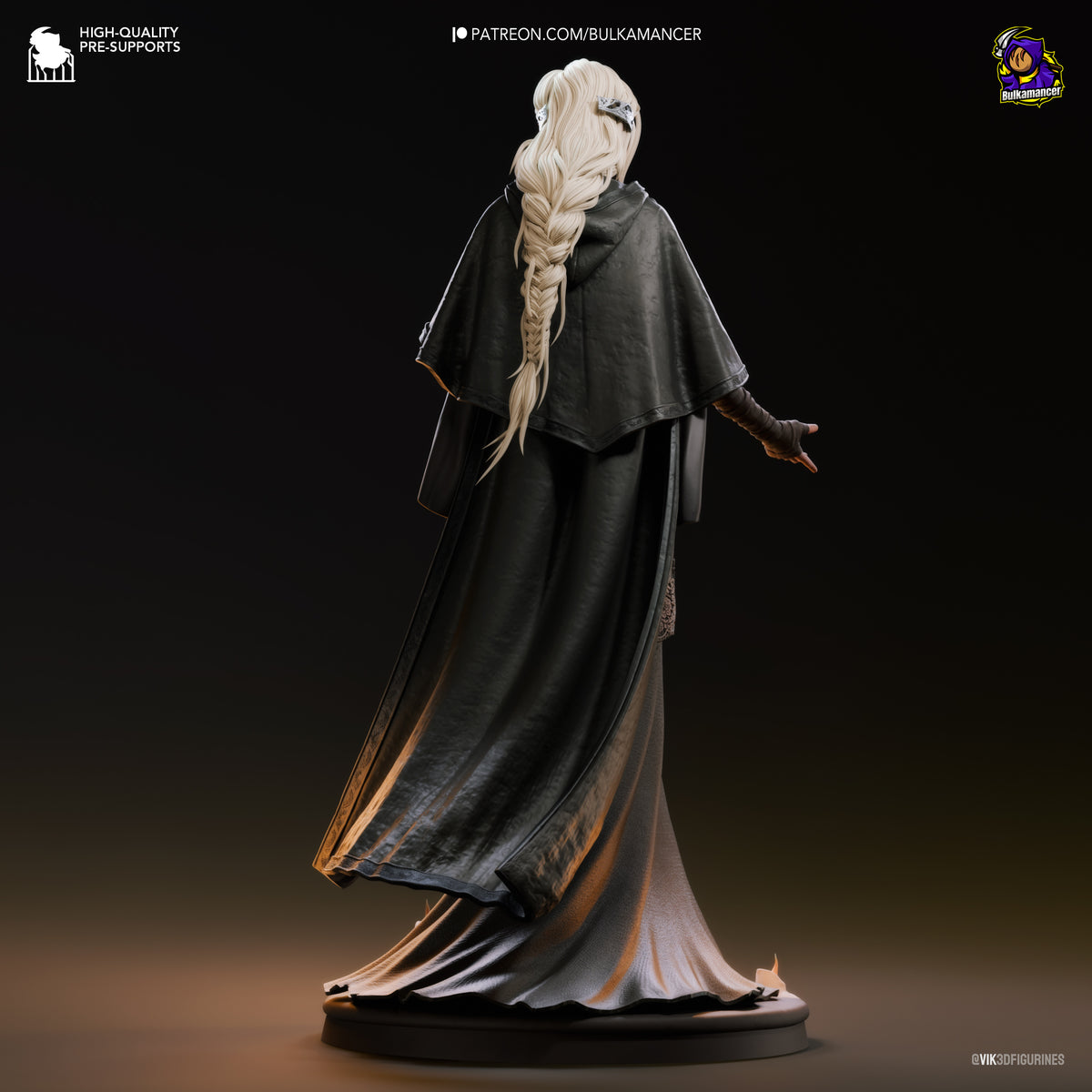 Hooded Shrine Maiden Resin Statue – Dark Fantasy Priestess Figure – Model Kit