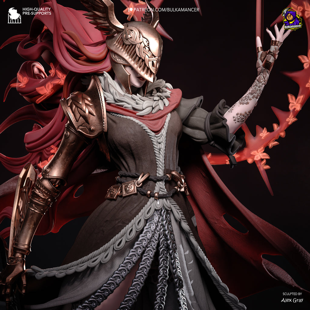 Scarlet Valkyrie Resin Statue – Armored Female Warrior Figure – High Detail Collector Display Piece