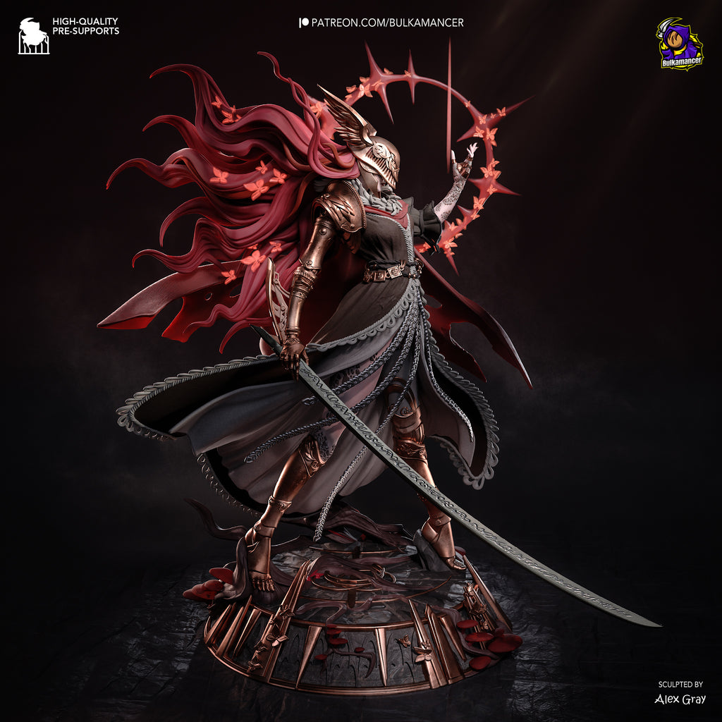 Scarlet Valkyrie Resin Statue – Armored Female Warrior Figure – High Detail Collector Display Piece