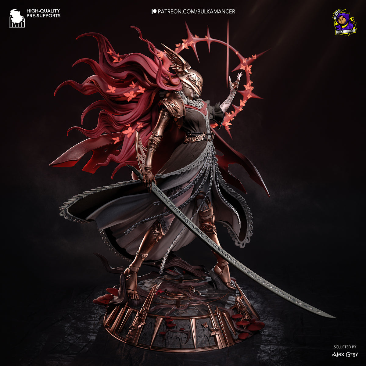 Scarlet Valkyrie Resin Statue – Armored Female Warrior Figure – High Detail Collector Display Piece