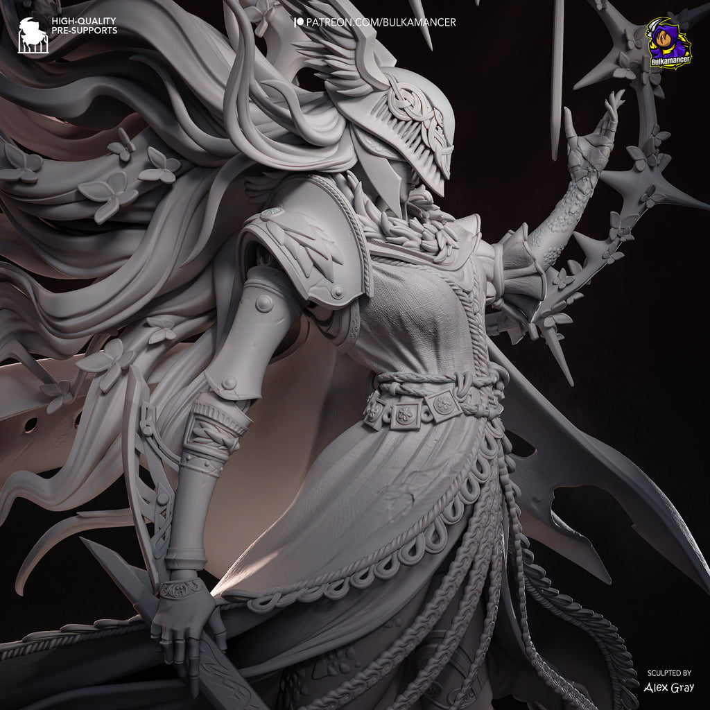 Scarlet Valkyrie Resin Statue – Armored Female Warrior Figure – High Detail Collector Display Piece