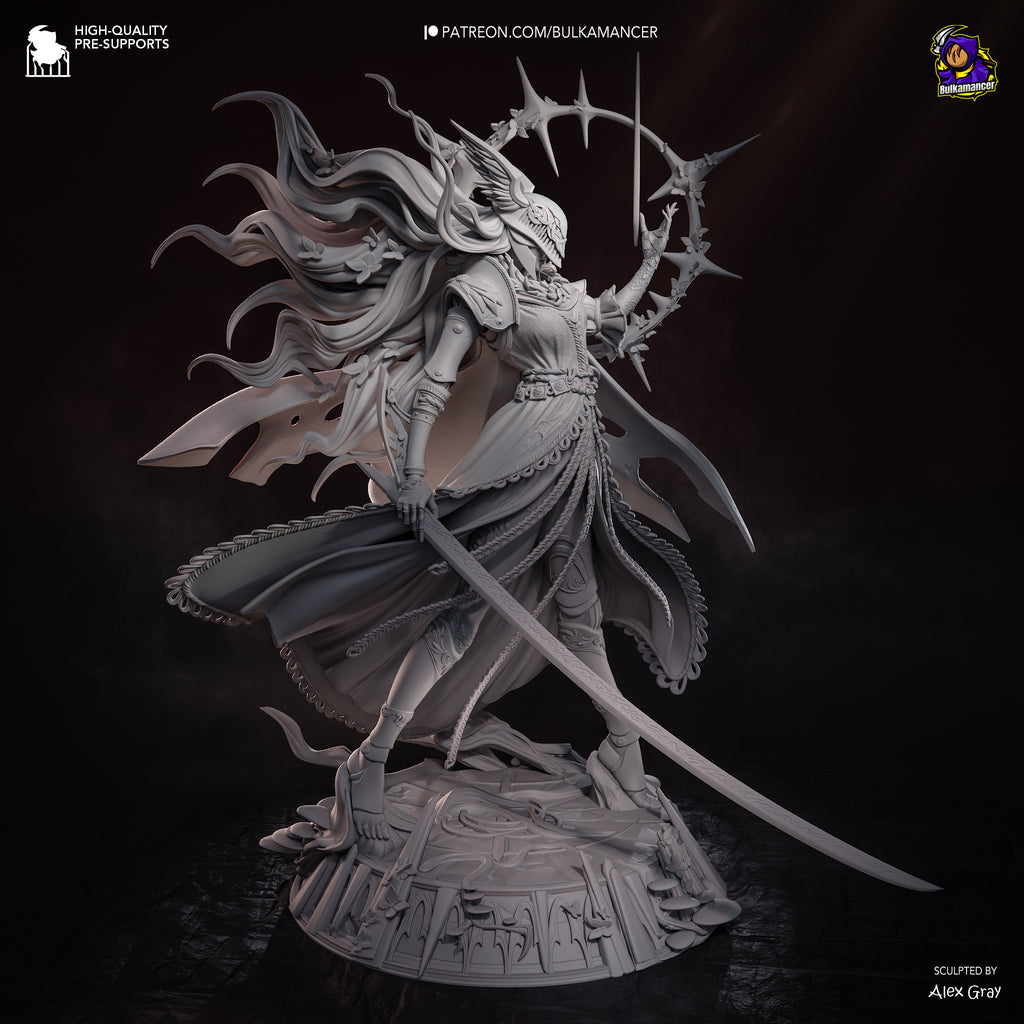 Scarlet Valkyrie Resin Statue – Armored Female Warrior Figure – High Detail Collector Display Piece