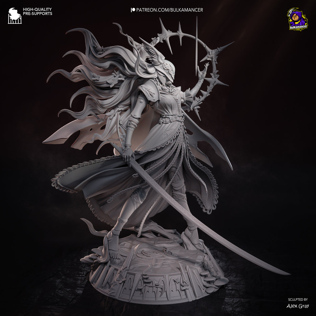Scarlet Valkyrie Resin Statue – Armored Female Warrior Figure – High Detail Collector Display Piece