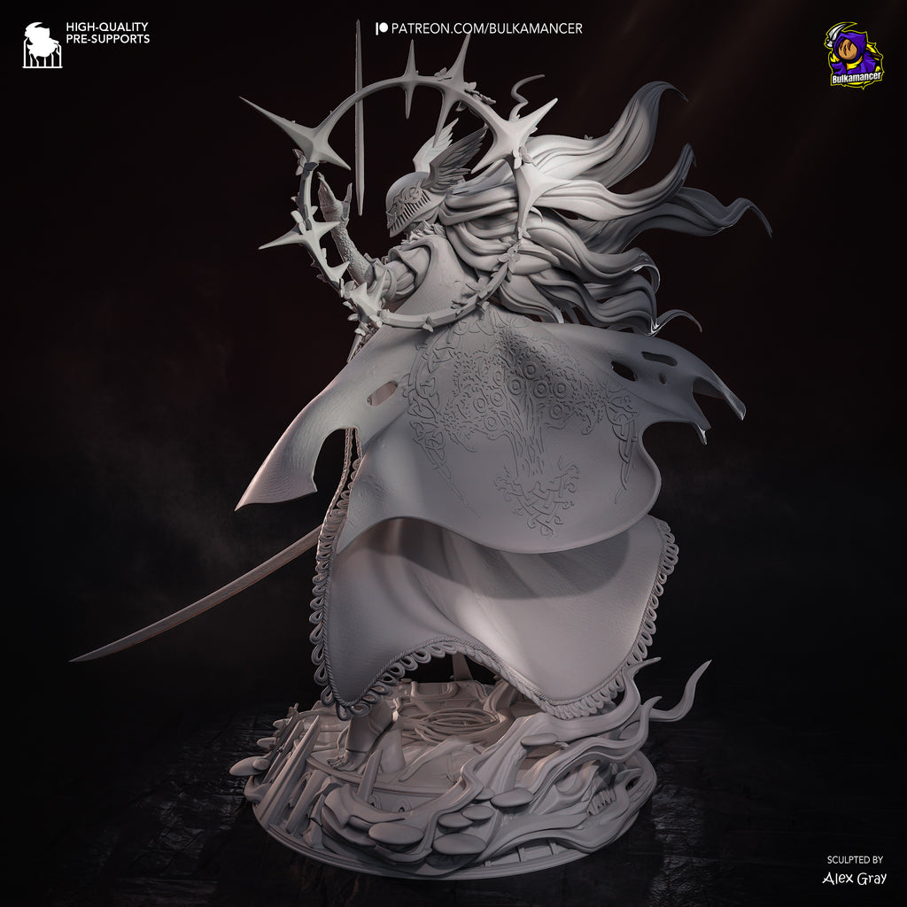 Scarlet Valkyrie Resin Statue – Armored Female Warrior Figure – High Detail Collector Display Piece