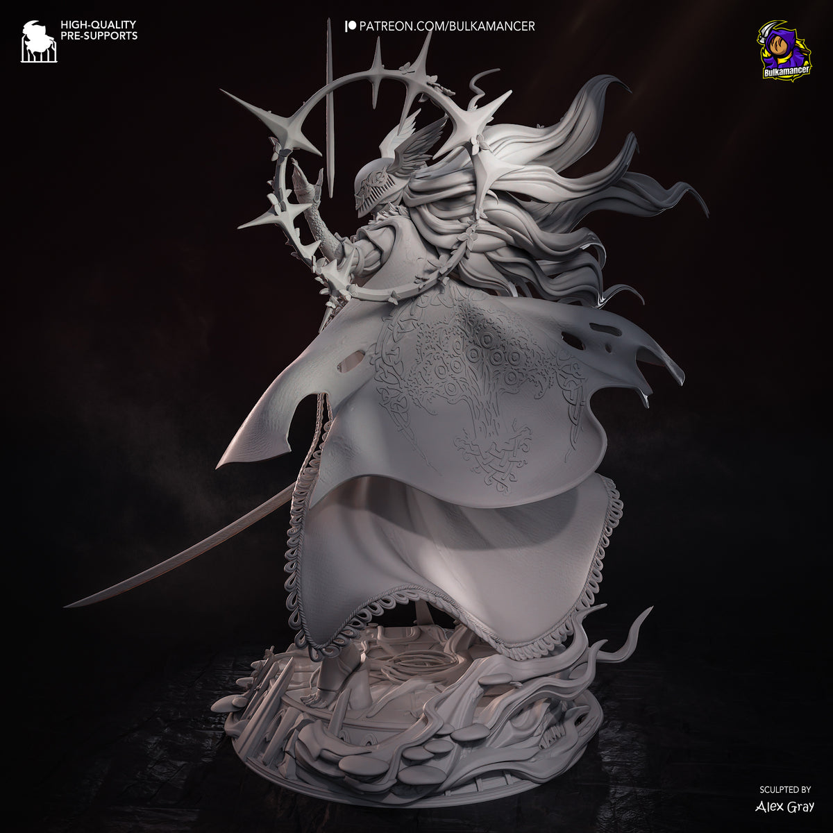 Scarlet Valkyrie Resin Statue – Armored Female Warrior Figure – High Detail Collector Display Piece