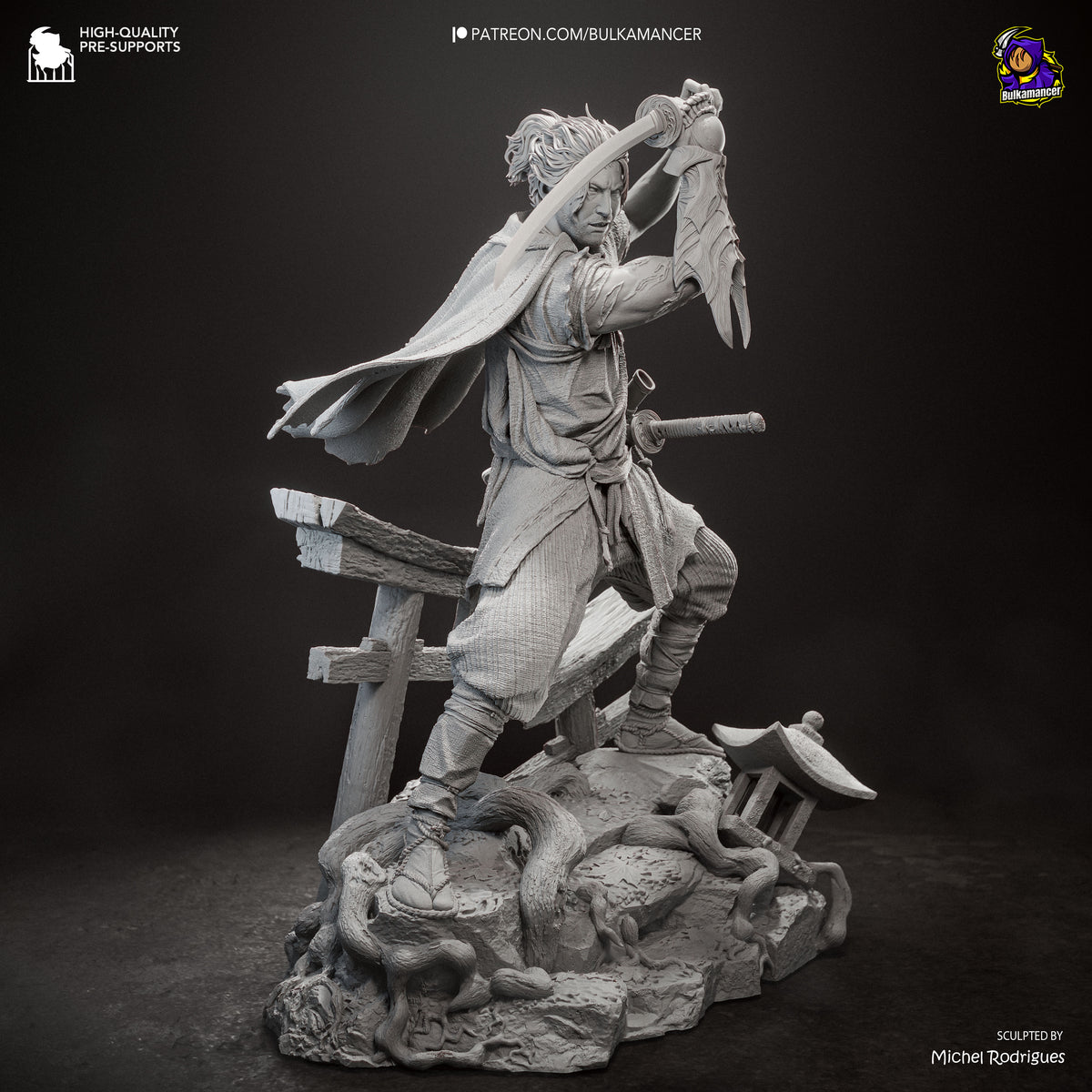 Wandering Samurai Resin Statue – Japanese Ronin Swordsman Figure –  Model Kit