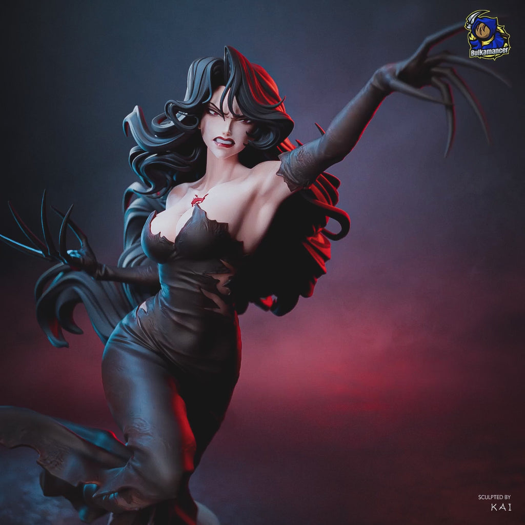 Gothic Dark Sorceress Resin Statue – Elegant Anime Villainess Figure –  Model Kit