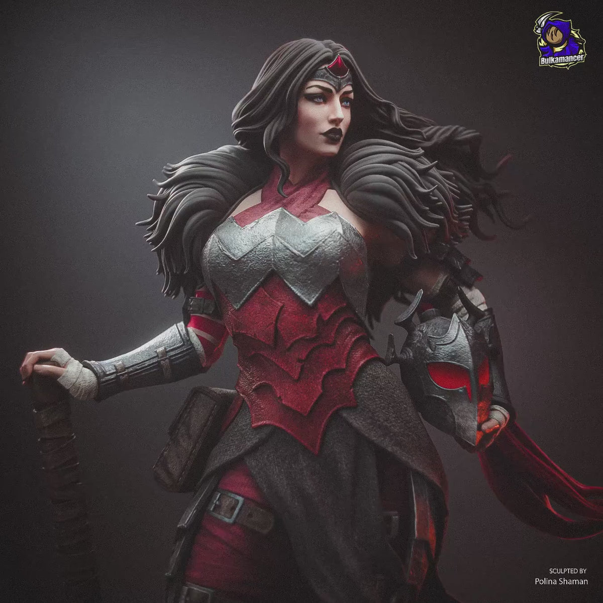Mythic Amazon Warrior Resin Statue – Dark Fantasy Female Knight Figure – Model Kit